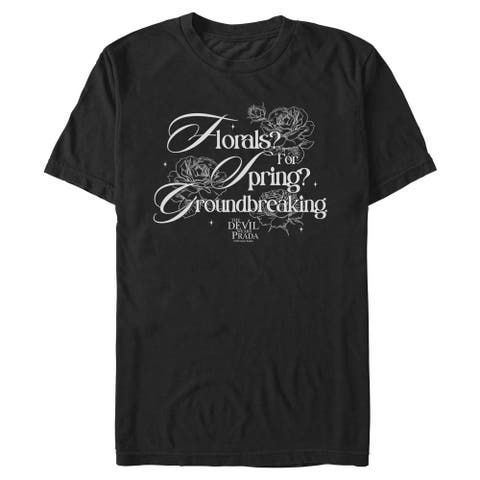 Men's The Devil Wears Prada Florals for Spring Groundbreaking Quote  Graphic T-Shirt