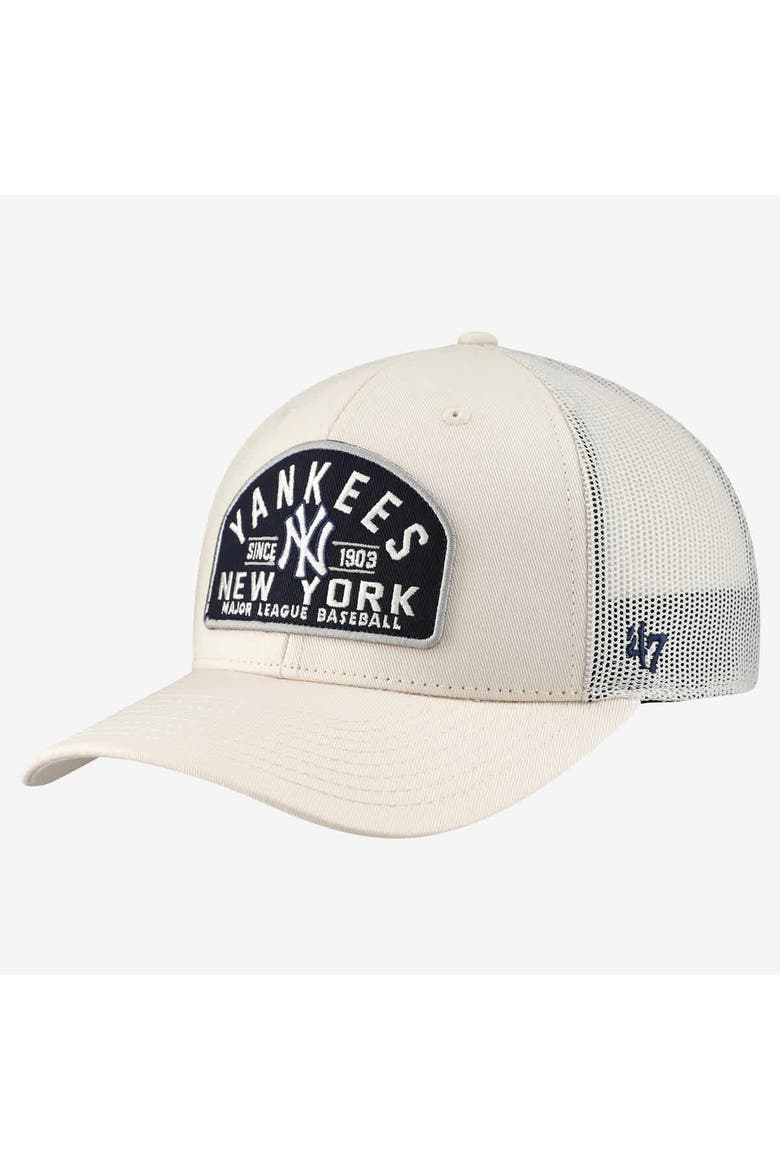 Men's '47  Cream New York Yankees Leland Adjustable Trucker Hat, Main, color, Cream