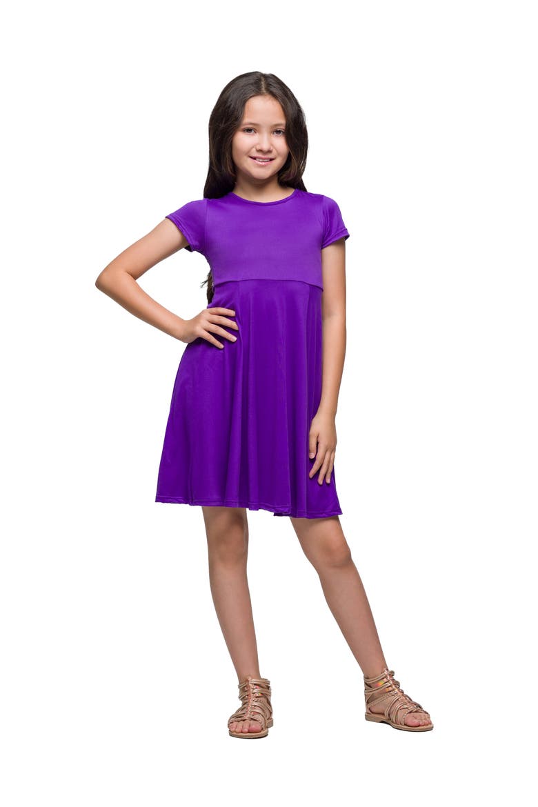Flowy Short Sleeve Dress, Main, color, Lilac