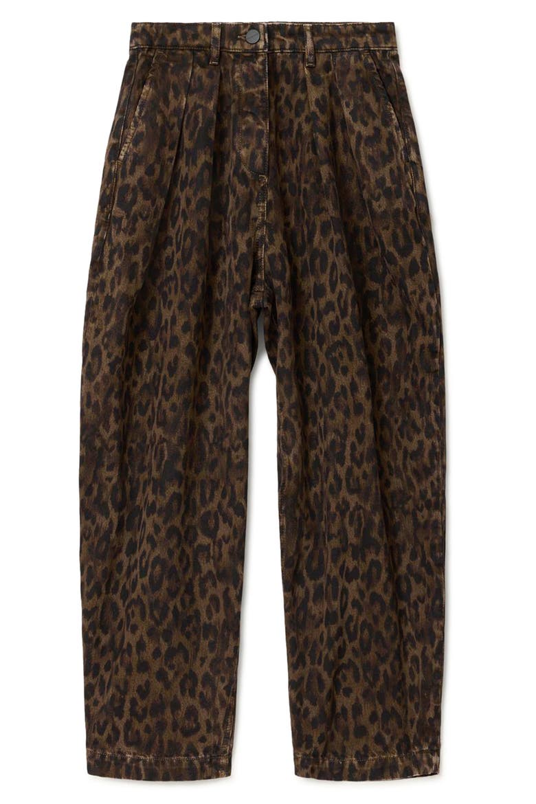 Becca Pleated Cotton Blend Trousers, Alternate, color, LEPPO BROWN