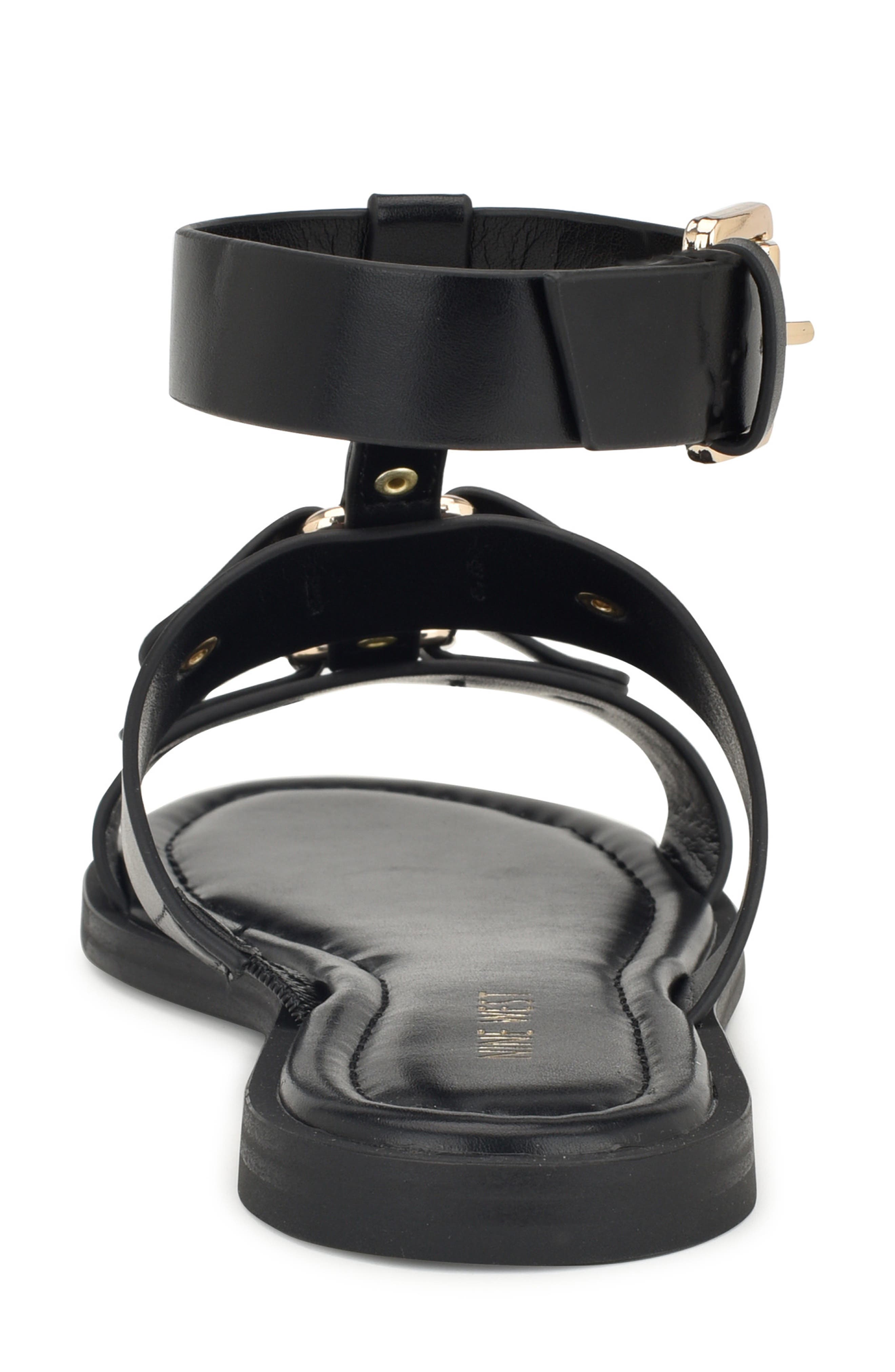 Nine West Jouise Studded Gladiator Sandal, Alternate, color, Black 001