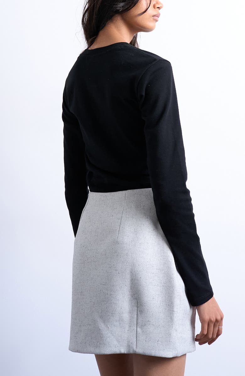 Topshop A-Line Miniskirt, Alternate, color, Grey