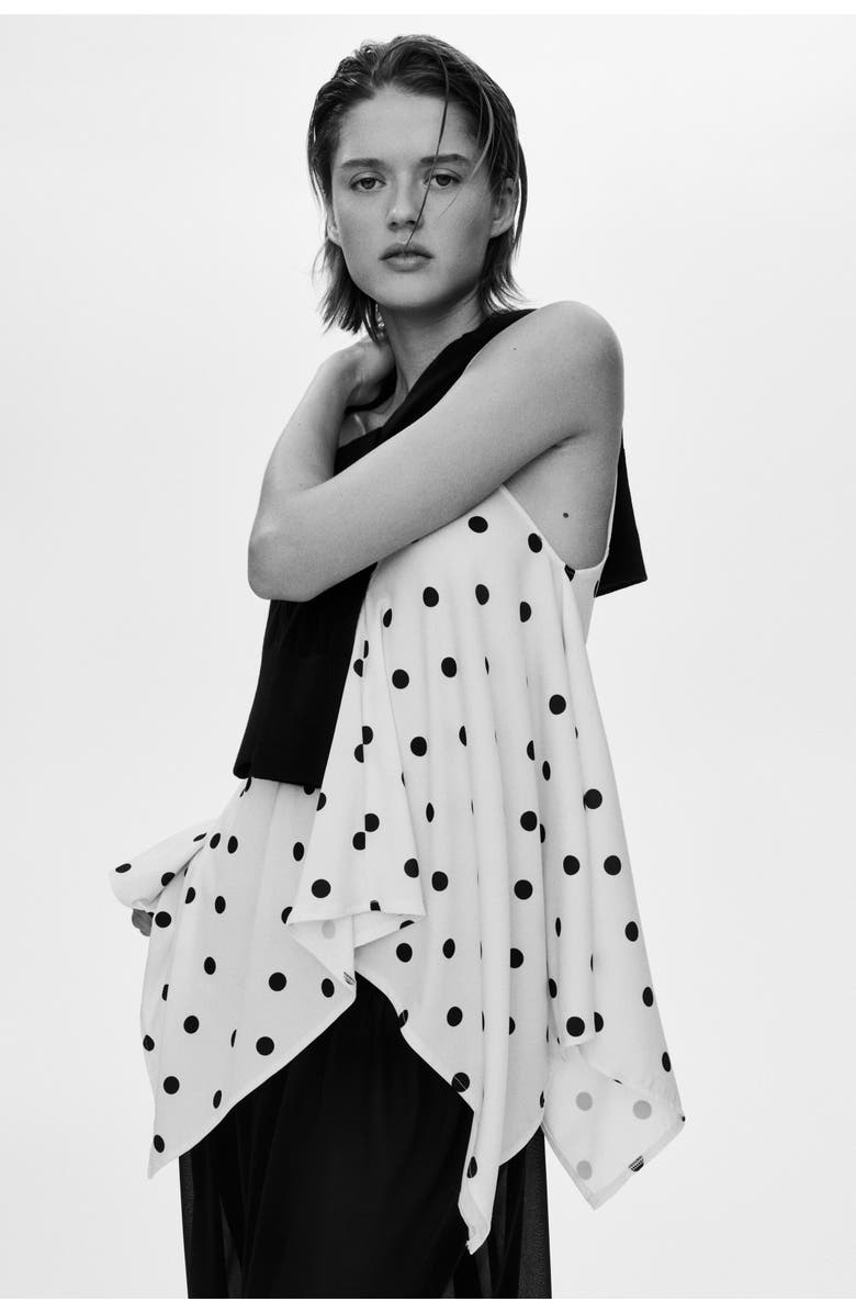 H&M Loose-fit Strappy Top, Alternate, color, White/Polka Dot