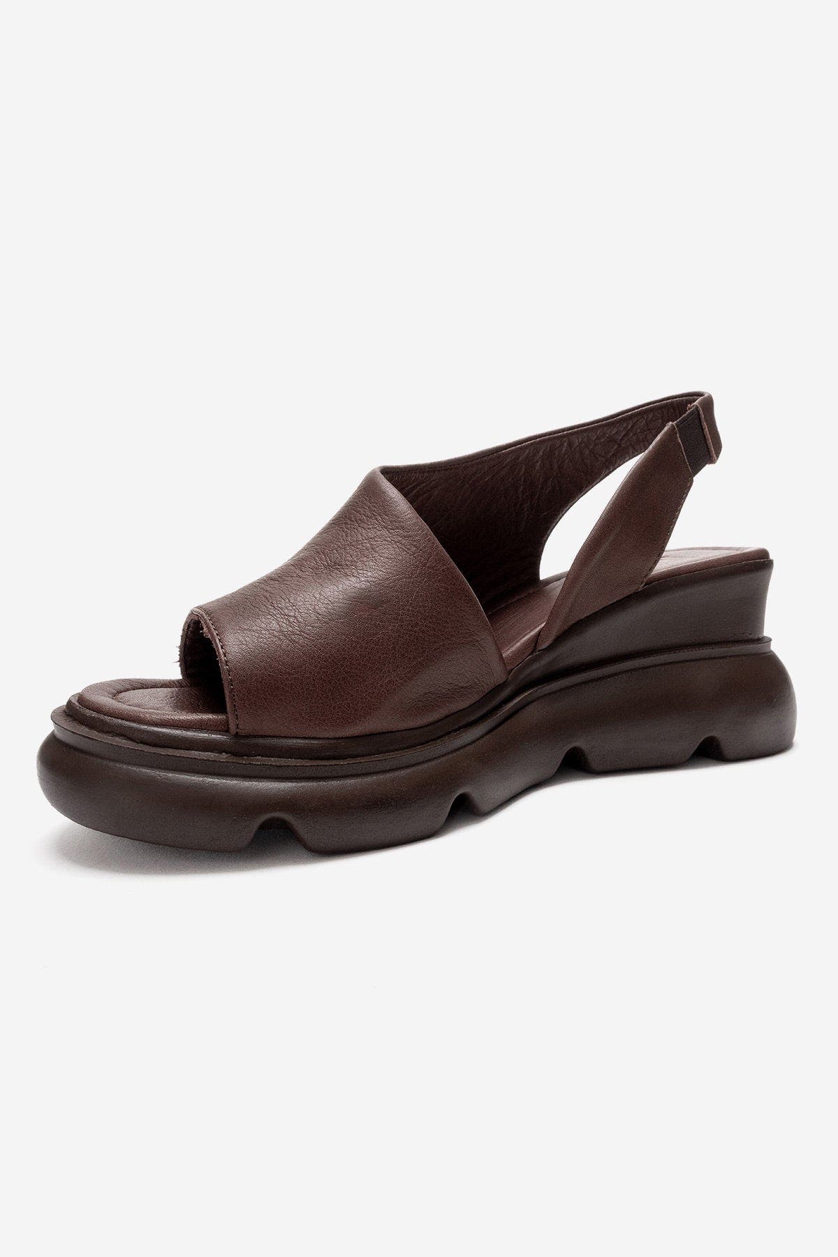 Agusto Leather Platform Sandal, Alternate, color, Brown
