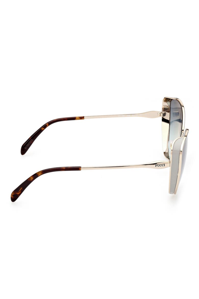 61mm Cat Eye Sunglasses, Alternate, color, GOLD / GRADIENT SMOKE