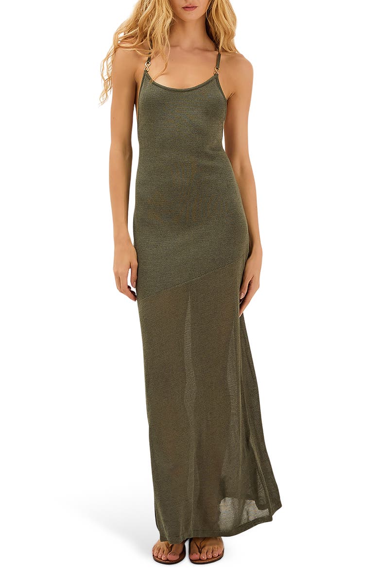 ViX Paula Hermanny Daphne Knit Cover-Up Dress, Main, color, Green