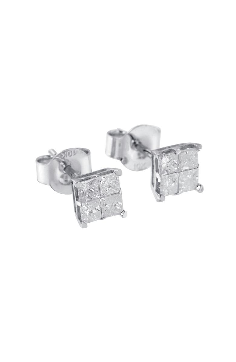 Haus of Brilliance 10K White Gold 5/8 Cttw Diamond Stud Earrings, Alternate, color, White