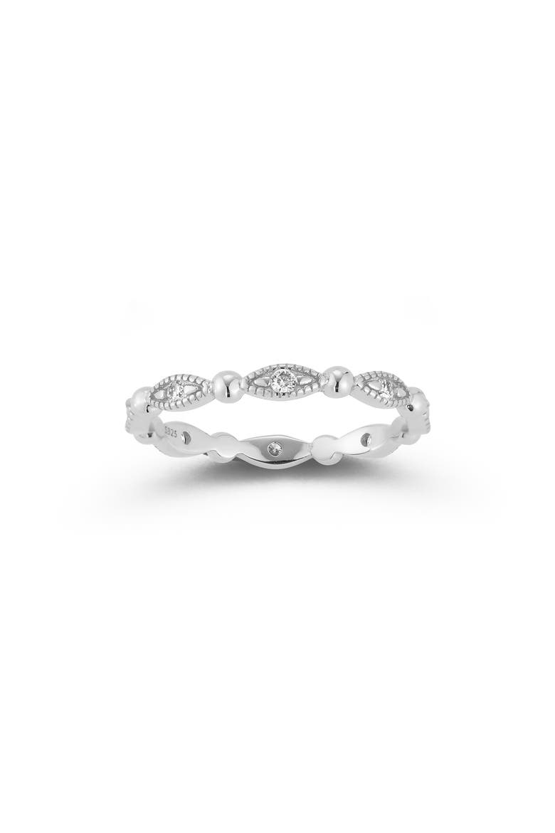 Moissanite Stackable Band Ring, Main, color, SILVER