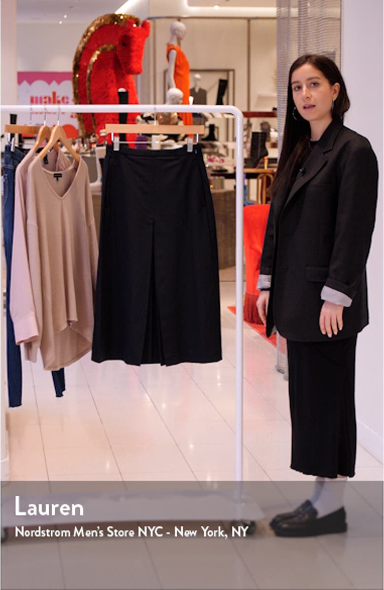 Stretch Wool Midi Skirt, sales video thumbnail