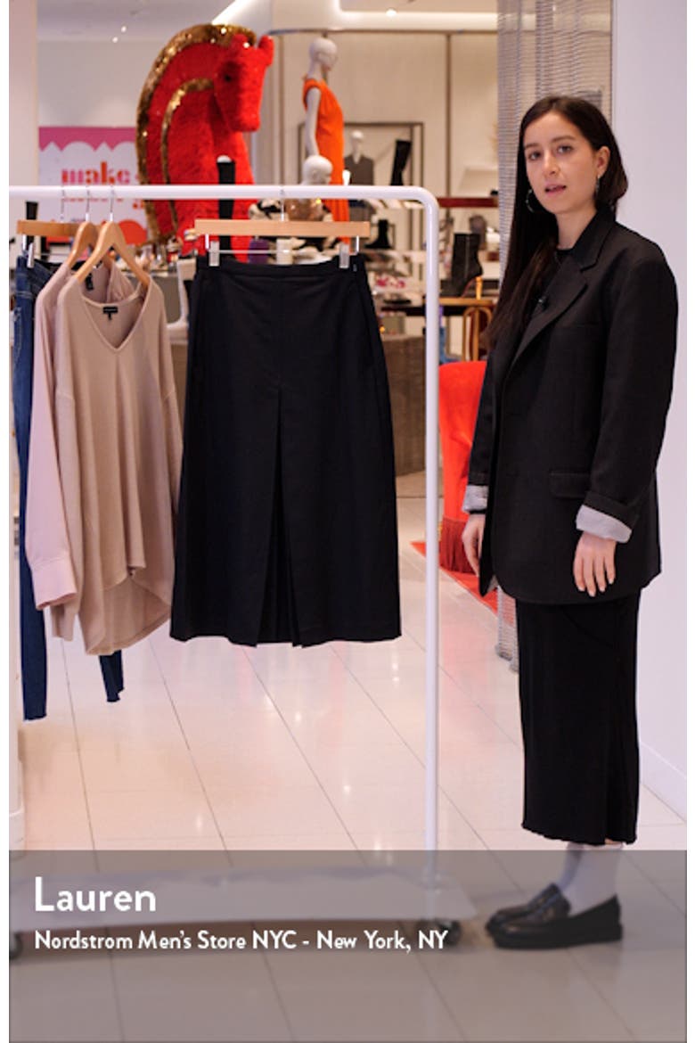 Stretch Wool Midi Skirt video