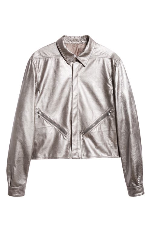 Rick Owens Gunmetal Hollywood Tour Alice Leather Jacket In Gunmetal