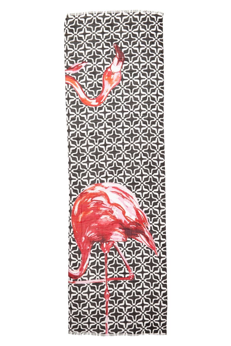 'Flamingo' Scarf, Alternate, color, WHITE BRIGHT