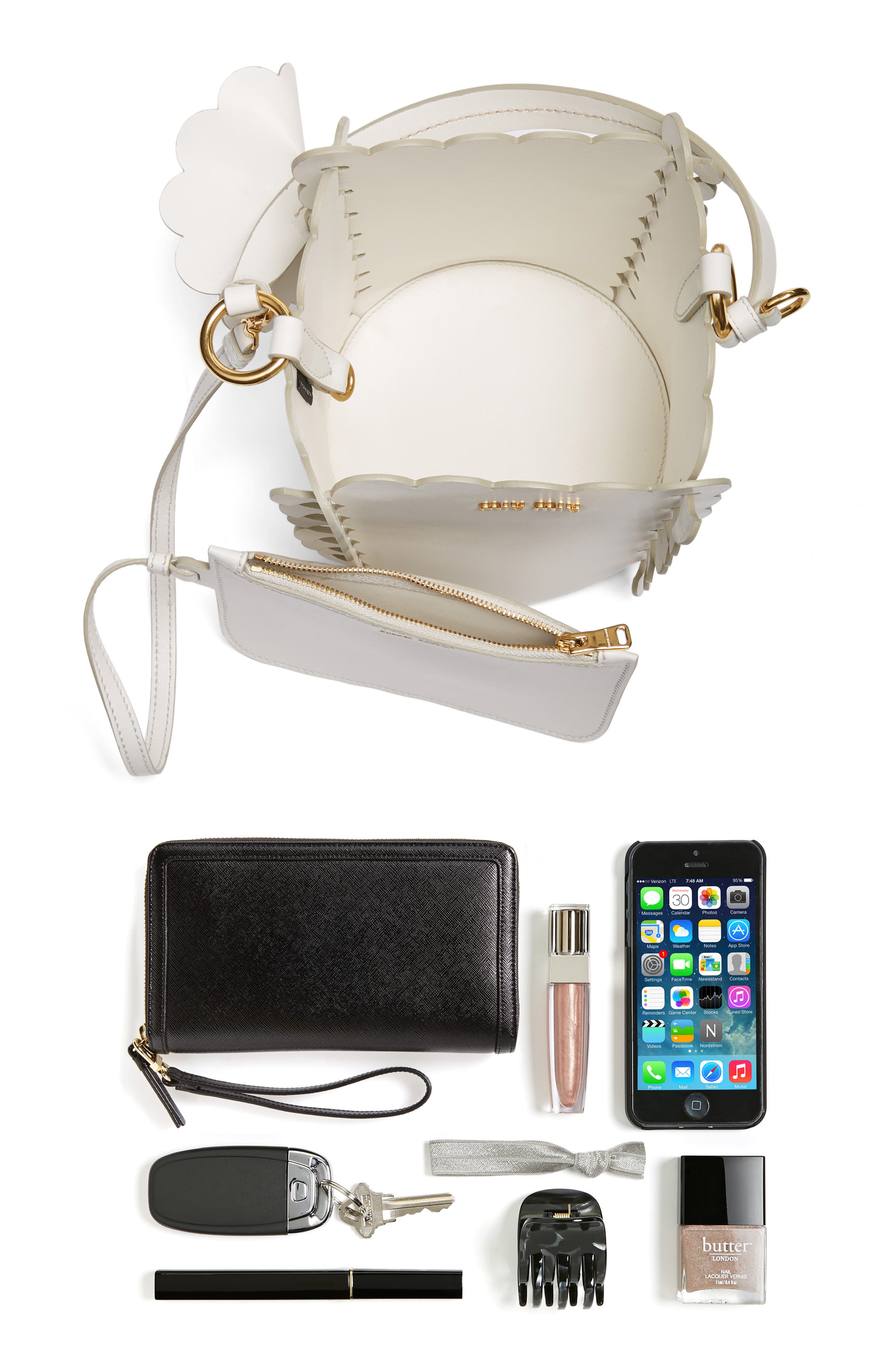 Miu Miu Leather Bucket Bag, Alternate, color, 