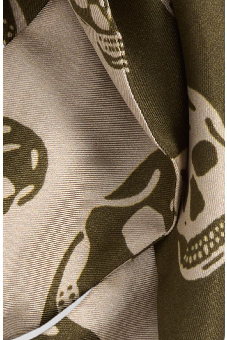 Skinny Silk Twill Scarf, Alternate, color, OLIVE