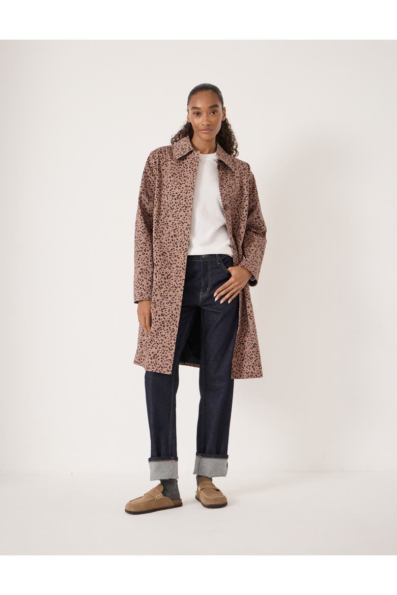 Carter Cotton Car Coat, Main, color, Fawn Print Brown