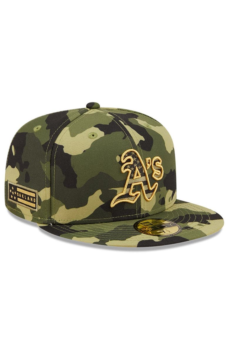 New Era Men's New Era Camo Oakland Athletics 2022 Armed Forces Day On-Field 59FIFTY Fitted Hat, Main, color, Camo