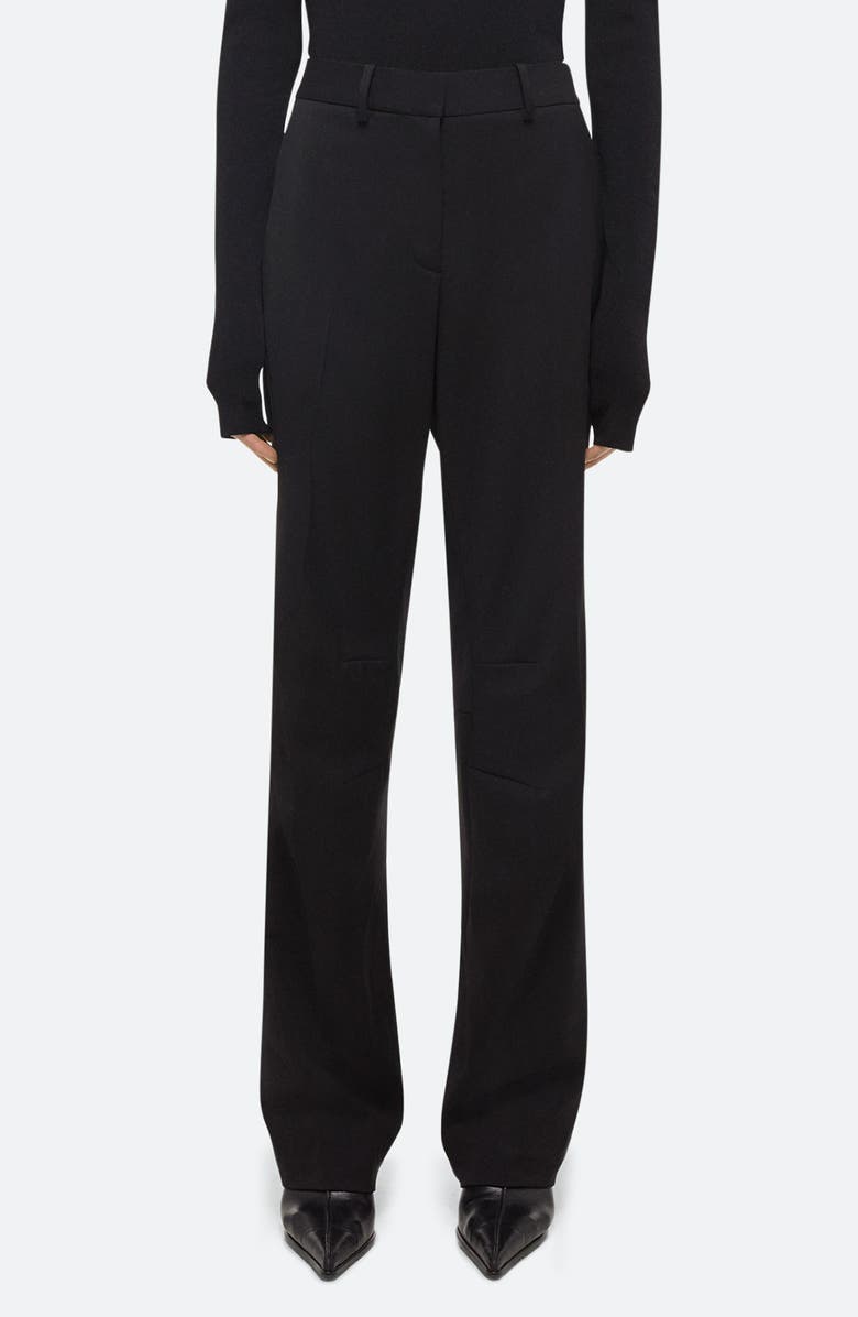 Helmut Lang Curve Car Virgin Wool Straight Leg Pants, Main, color, Black - 001