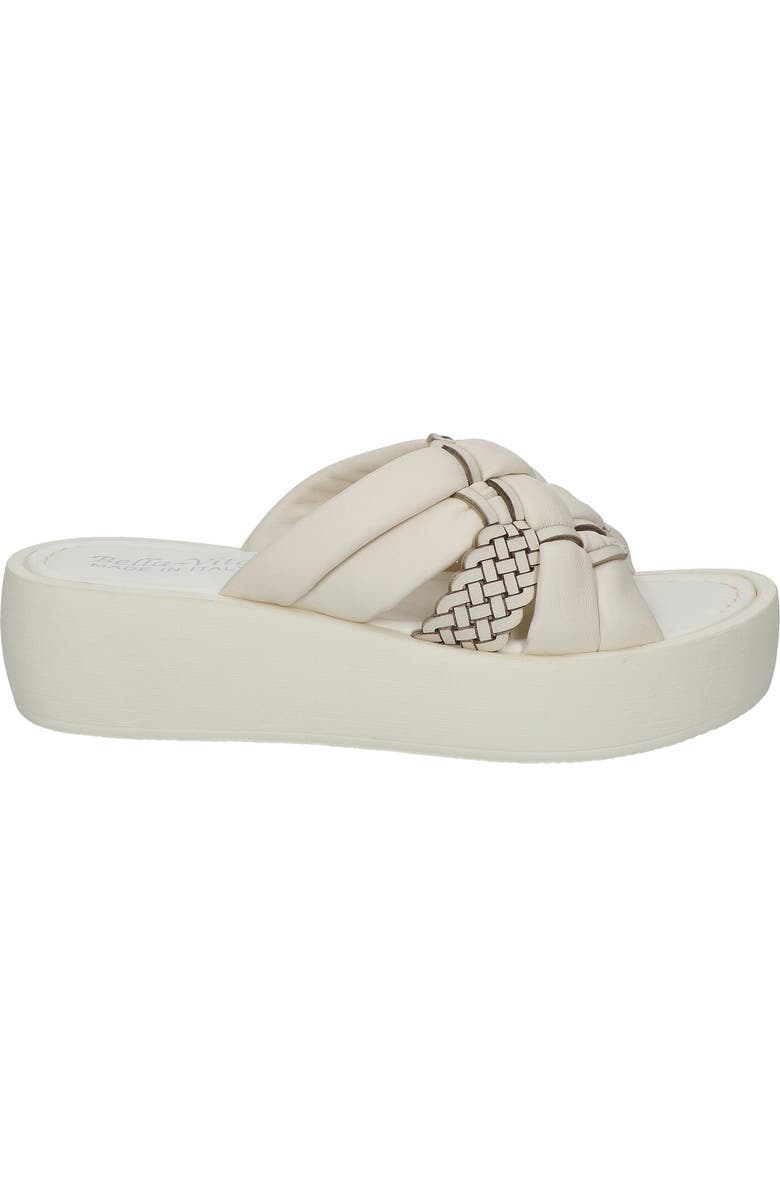 Bella Vita Woven Platform Slide Sandal, Alternate, color, Bone