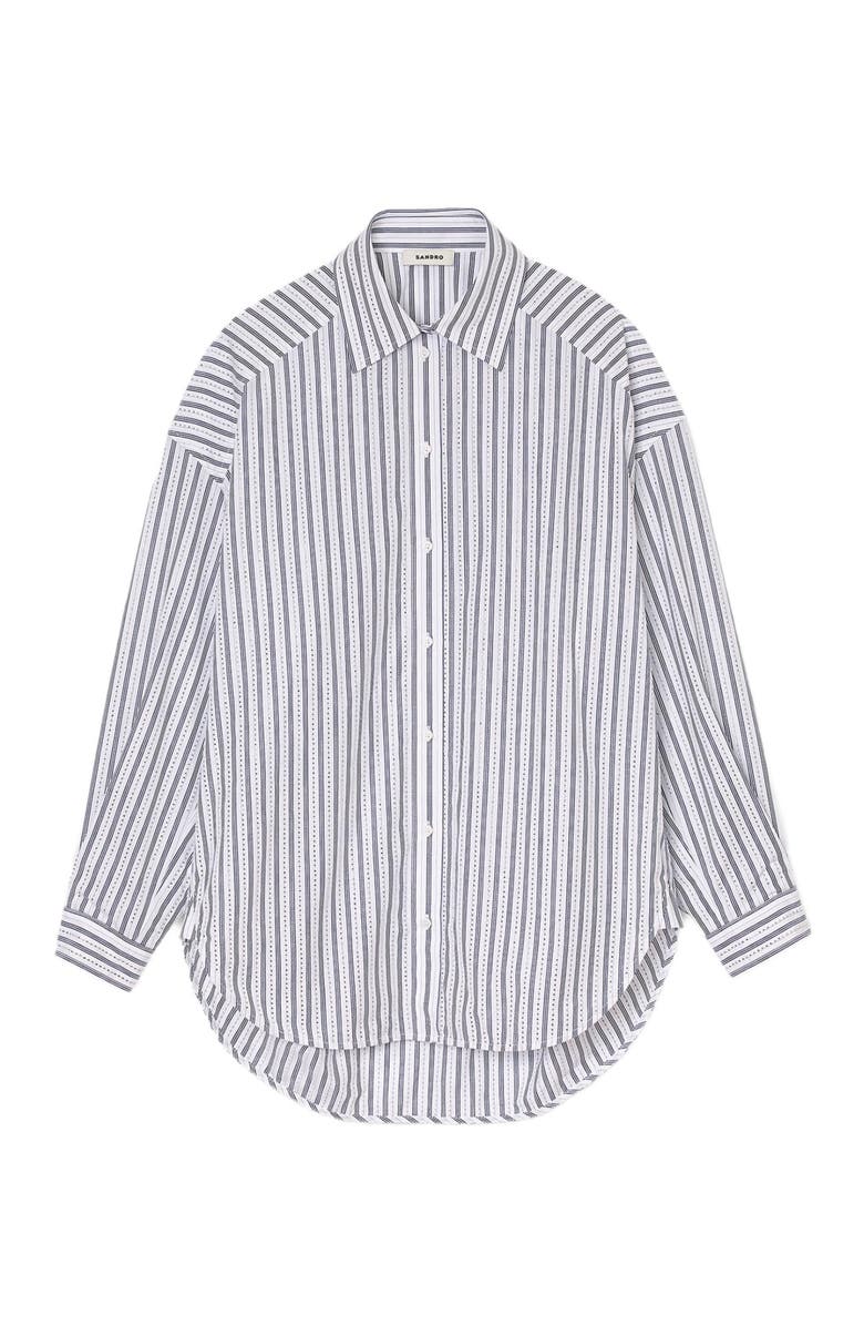 SANDRO Striped rhinestone shirt, Alternate, color, 