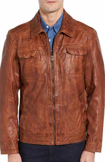 Rugged Washed Patina Leather Jacket