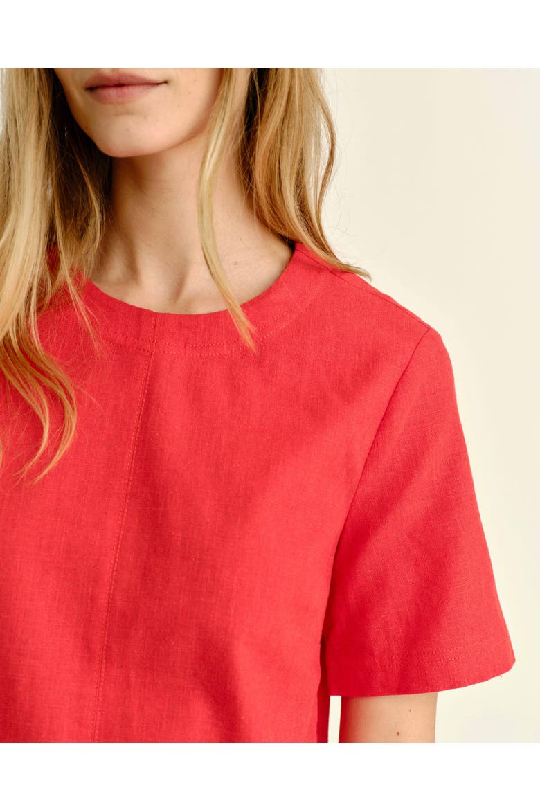 Chloe Linen Top, Alternate, color, Poppy
