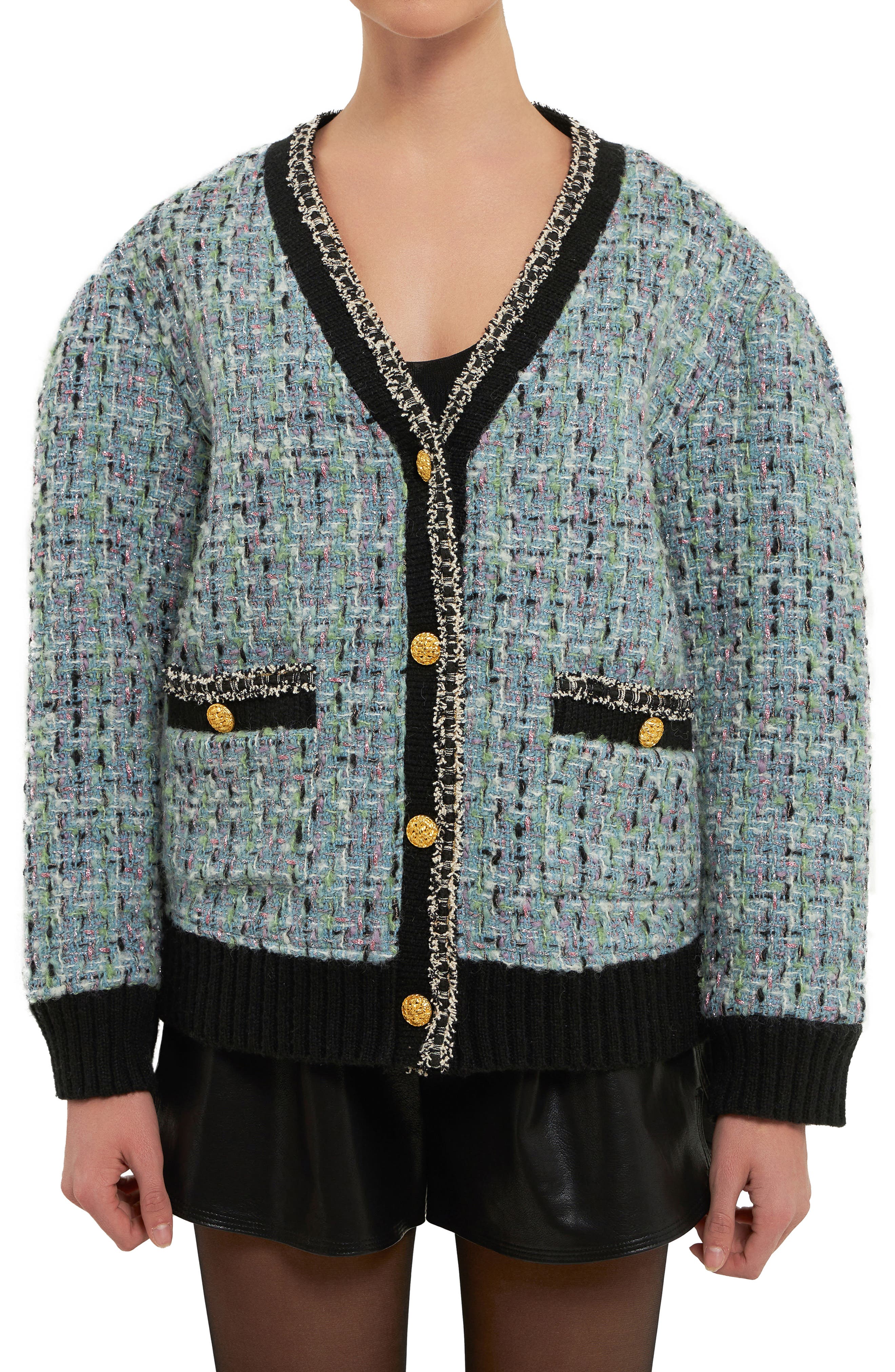Premium Boucle Wool Blend Cardigan