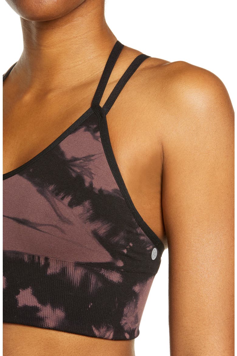 Tie Dye Seamless Sports Bra, Alternate, color, BURGUNDY HUCKLE