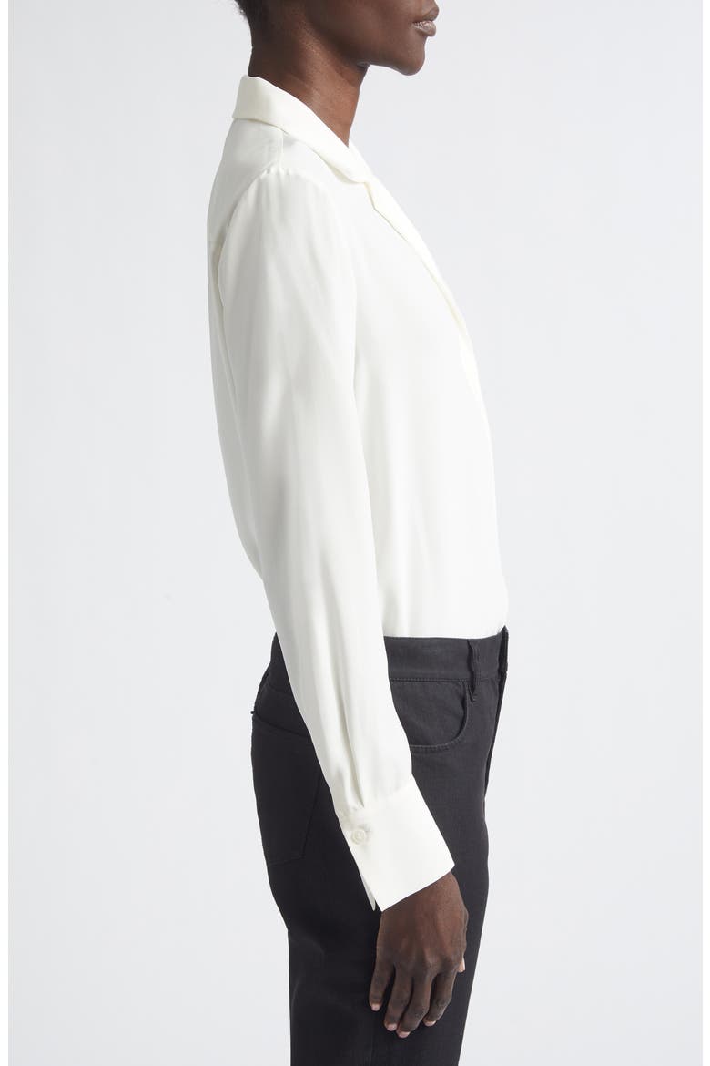 Scottie Notched Collar Silk Button-Up Shirt, Alternate, color, CLOUD
