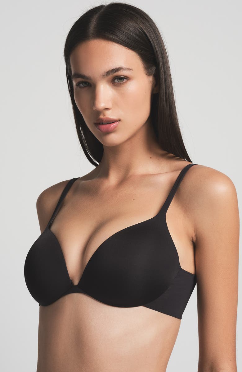 SKIMS Ultimate Teardrop Underwire Push-Up Bra, Alternate, color, Onyx