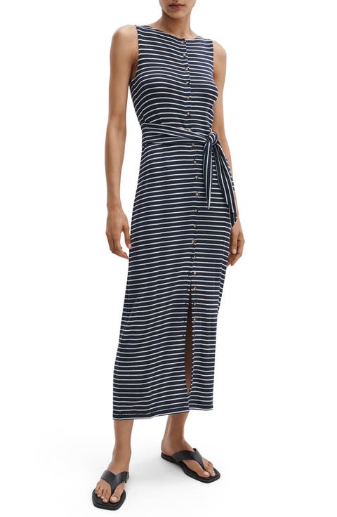 The Knit Tie Waist Sleeveless Maxi Dress