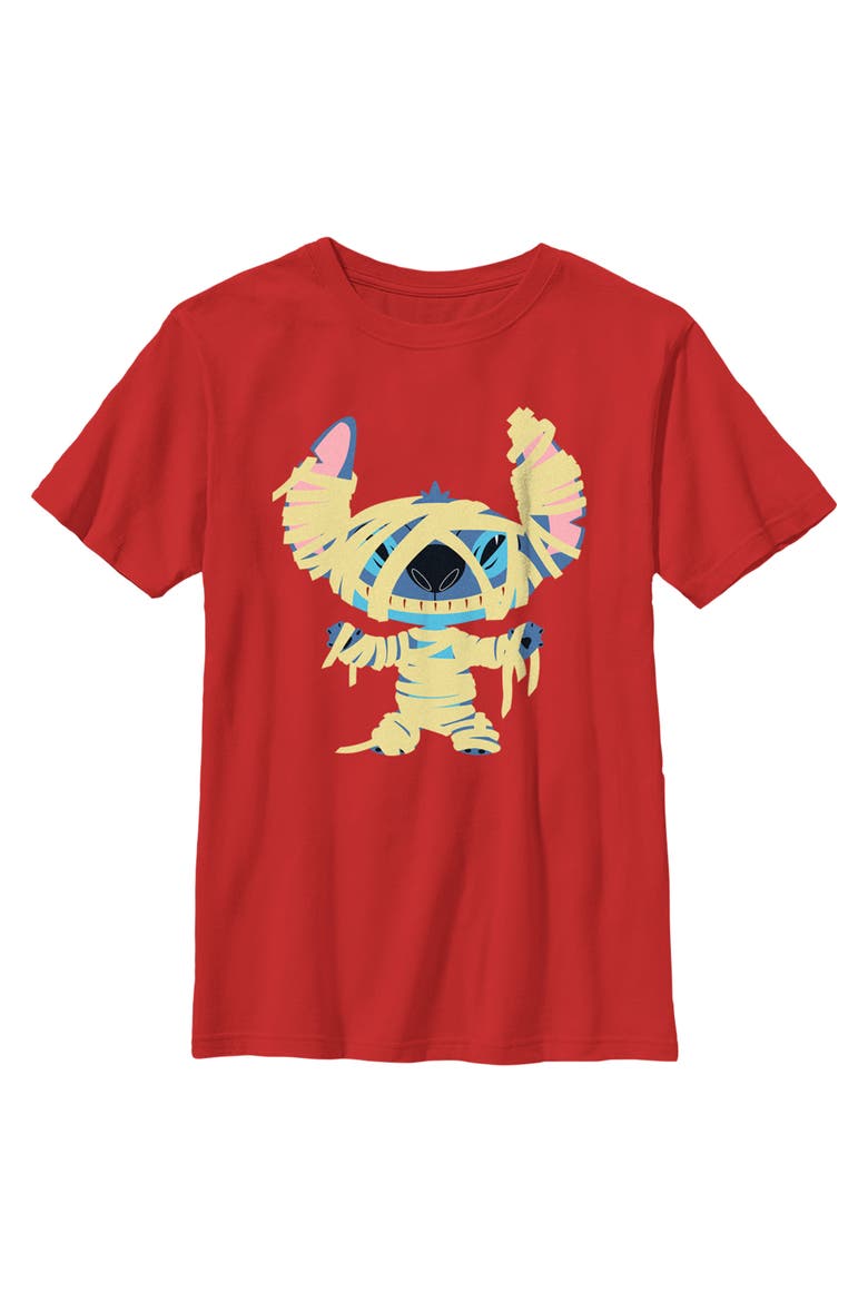 Boy's Lilo & Stitch Halloween Mummy Stitch  Graphic T-Shirt, Main, color, Red