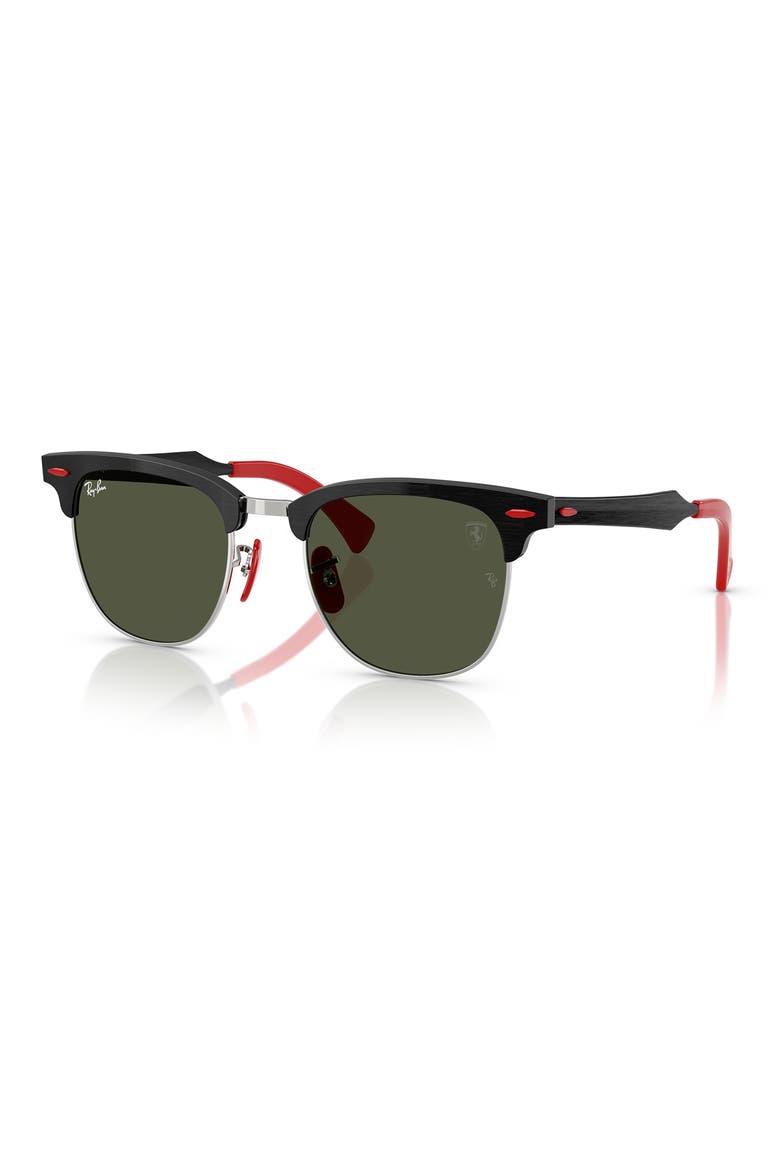 x Scuderia Ferrari Clubmaster 51mm Square Sunglasses, Alternate, color, GREEN