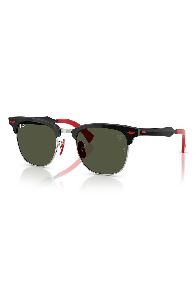 Ray-Ban x Scuderia Ferrari Clubmaster 51mm Square Sunglasses, Alternate, color, Green