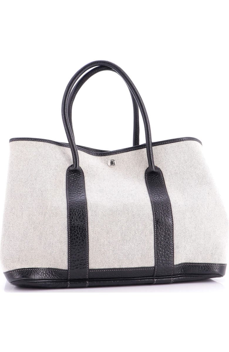 Pre-Owned Hermes Garden Party Tote Toile and Leather 36, Alternate, color, Noir