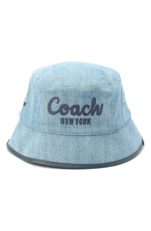 Embroidered Logo Denim Bucket Hat