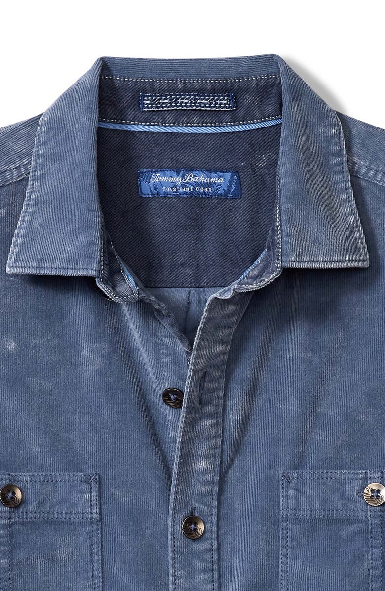 Tommy Bahama Coastline Cord Sun Fade Long Sleeve Button-Up Shirt, Alternate, color, Bering Blue