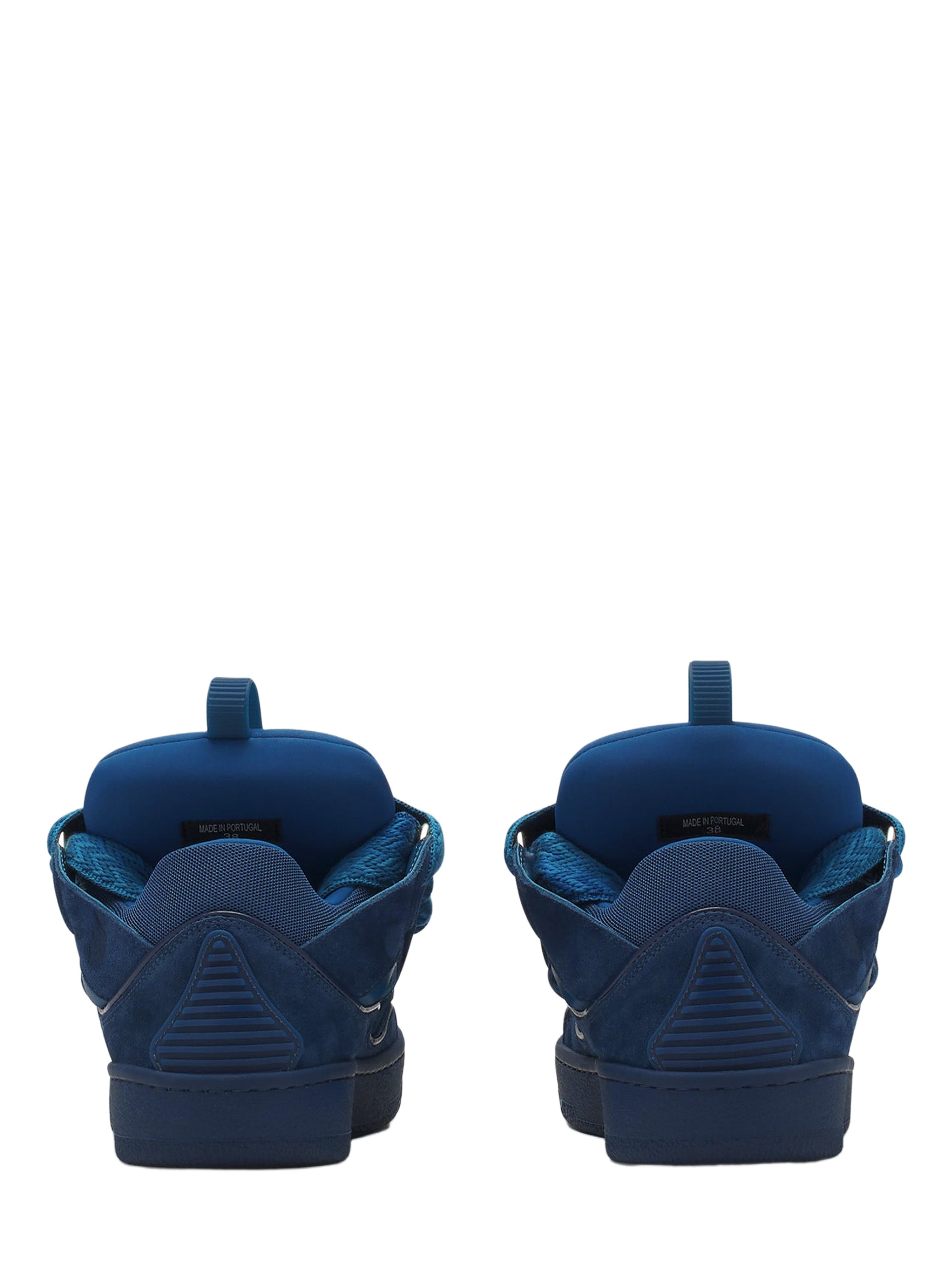 Curb Monochrome Leather sneakers, Alternate, color, Petrol Blue