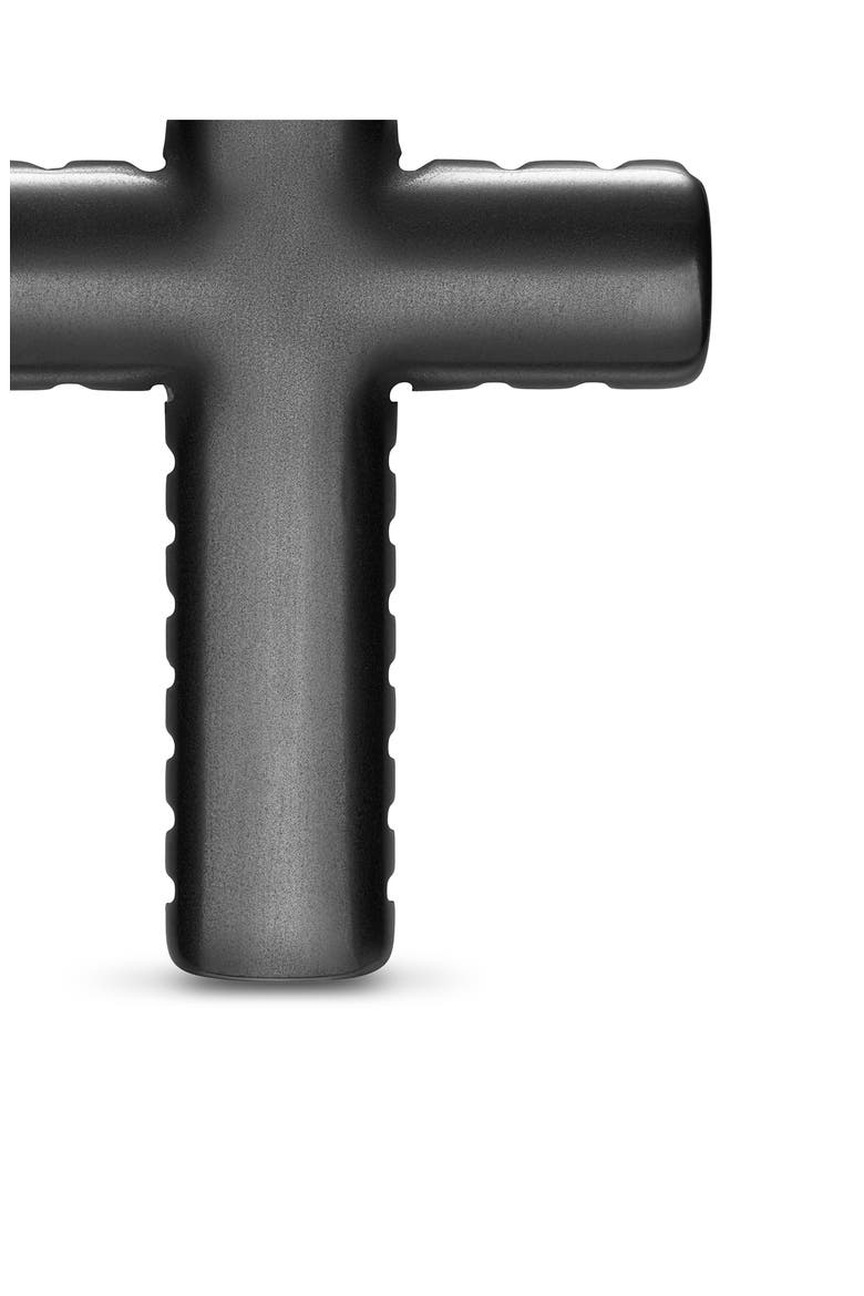 Men's Chevron Cross Pendant in Black Titanium, 36mm, Alternate, color, BLACK