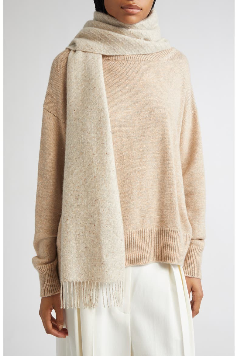 Cashmere Scarf & Beanie Set, Alternate, color, CREAM DUNE