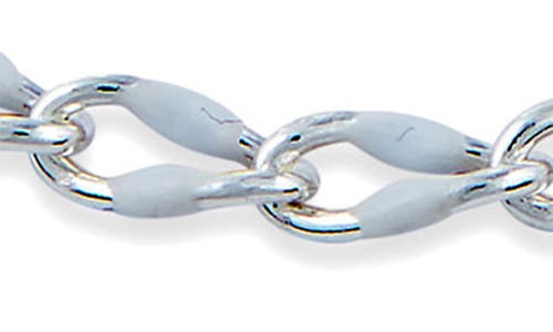 Savvy Cie Jewels Sterling Silver Turquoise Resin Enamel Anklet In Silver/white