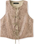 MANGO SEQUIN BOW TOP