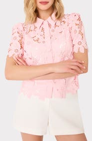 Milly Addison Lace Crop Shirt