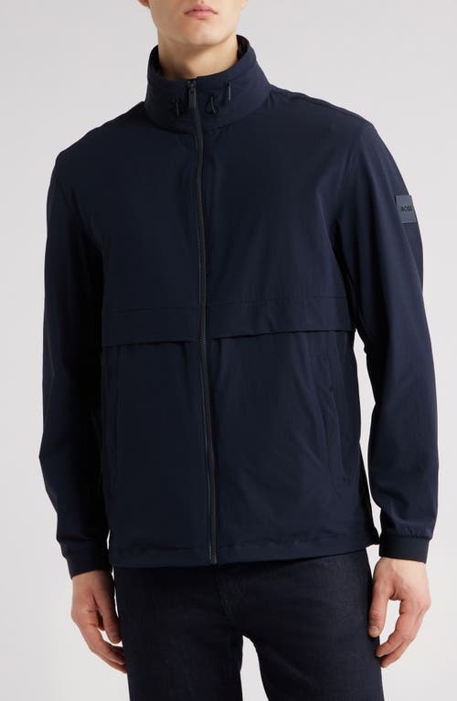 Hugo Boss Boss Caldar Hooded Zip-up Jacket In Dark Blue