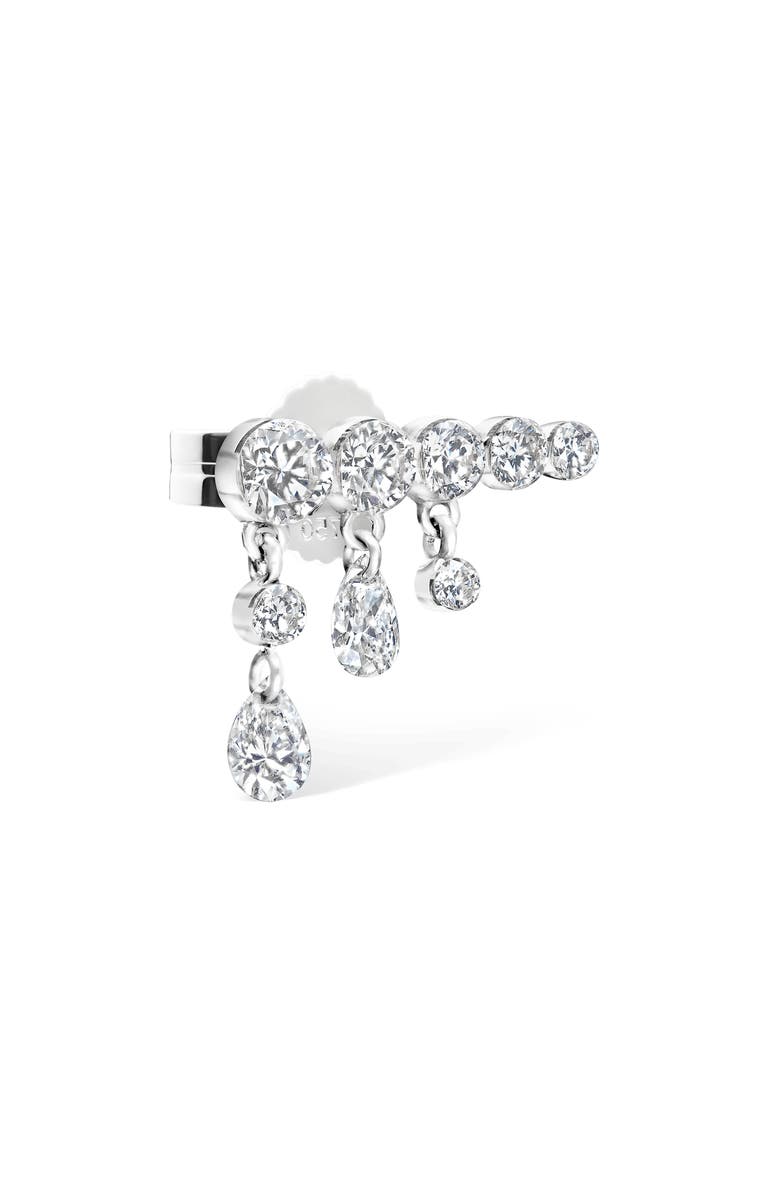 MARIA TASH Invisible Set Diamond Single Crescendo Ear Crawler, Main, color, White Gold L
