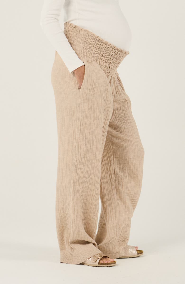 Cache Coeur Maternity Smock Pants Myriam, Alternate, color, Beige