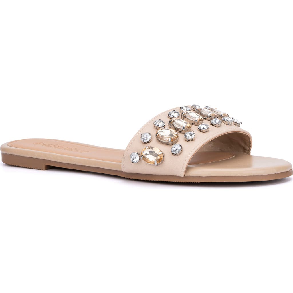 Shop Olivia Miller Gem Slide Sandal In Beige