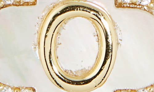 Argento Vivo Sterling Silver Clover Mother-of-pearl Initial Pendant Necklace In Gold