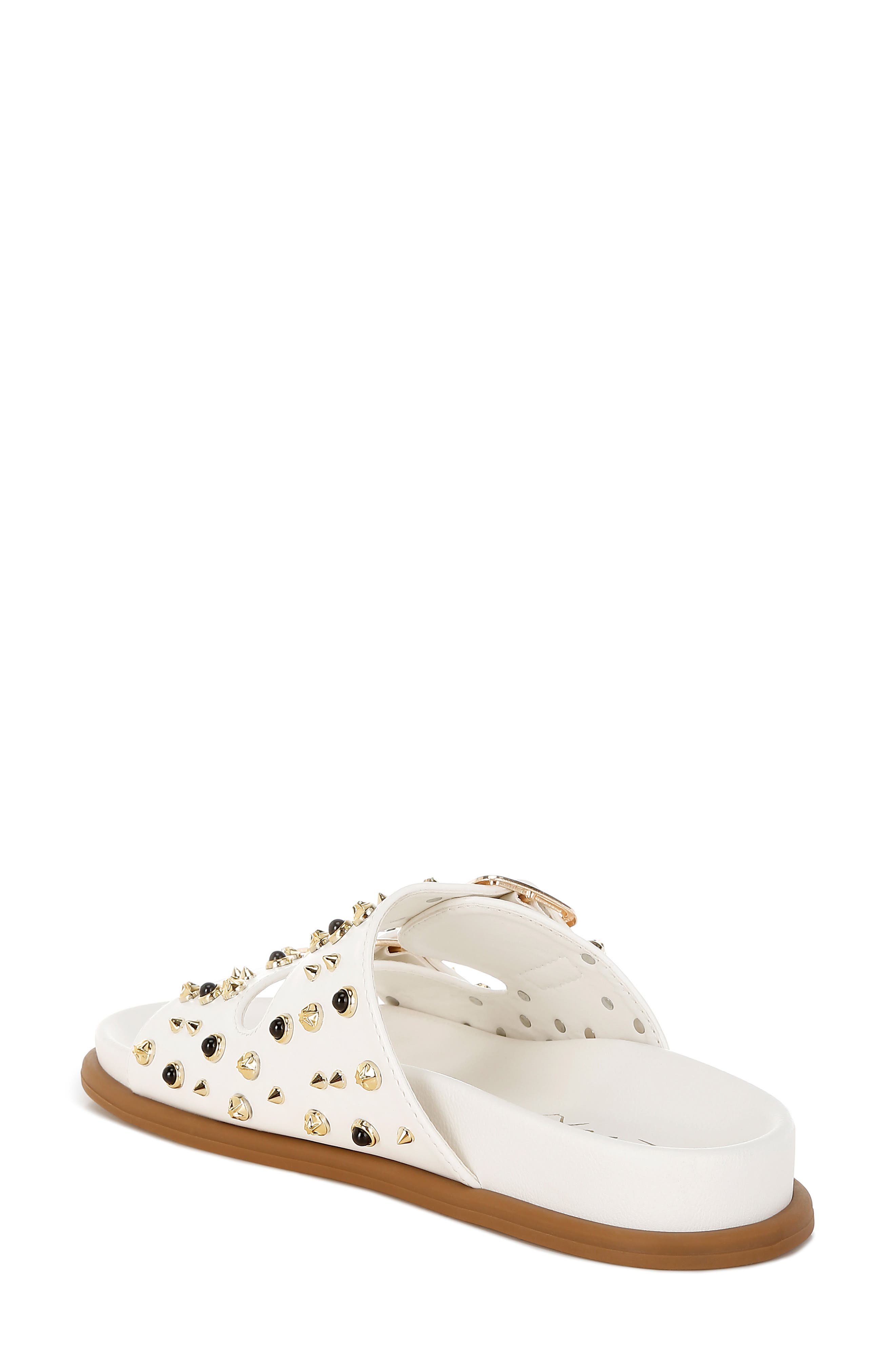 Lumina Studded Slide Sandal, Alternate, color, WHITE