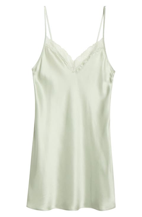 Milky Lace Trim Washable Silk Camisole