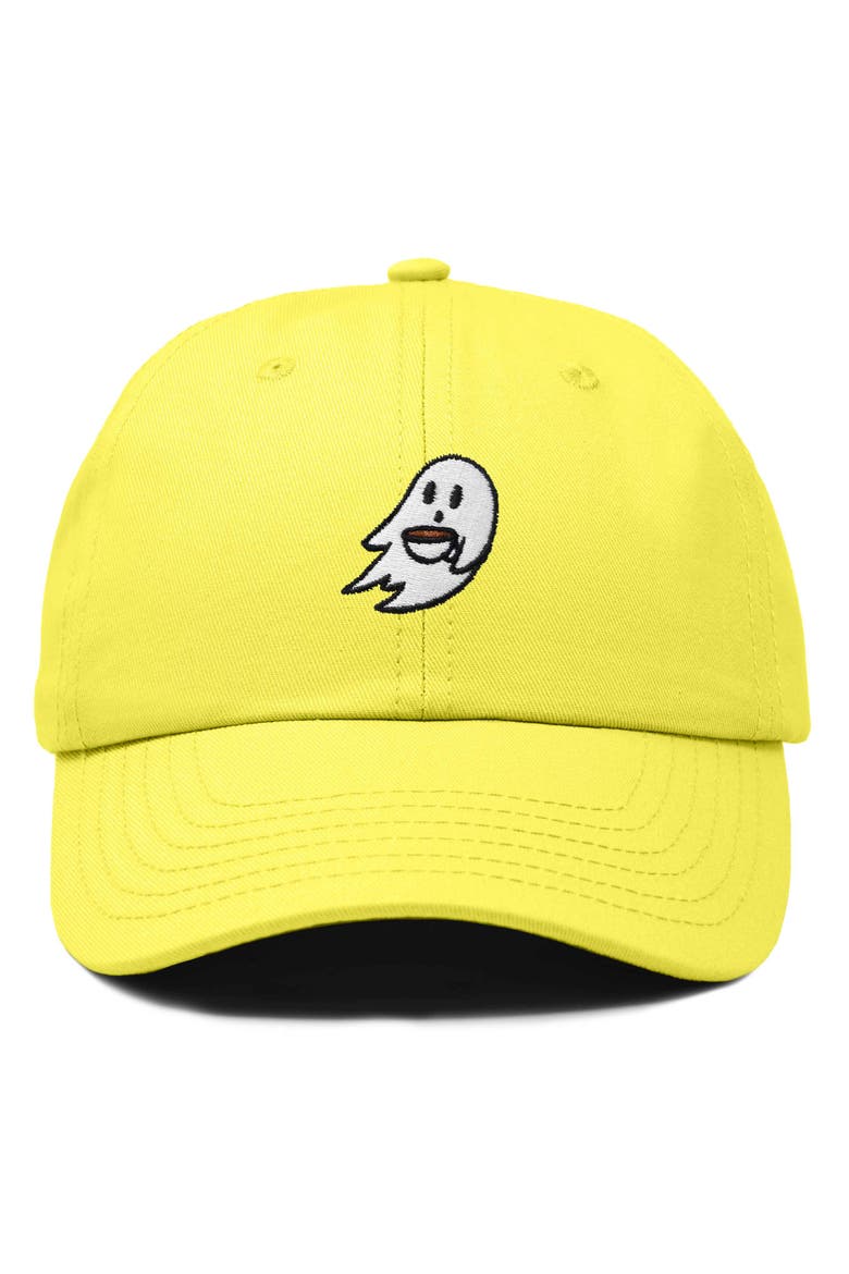 Coffee Ghost Embroidered Hat, Main, color, Yellow